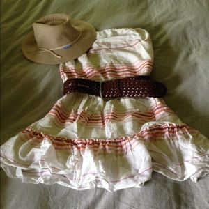 NWOT-Strapless Striped Cotton Dress-Small